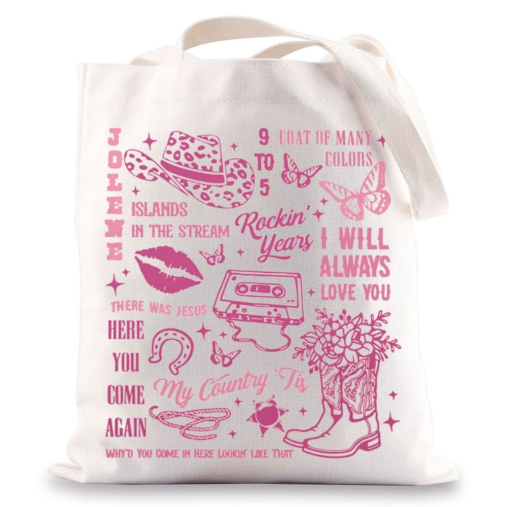 Country Song Canvas Tote Bag - Country Music Lover Gift - Album Shoulder Bag :O